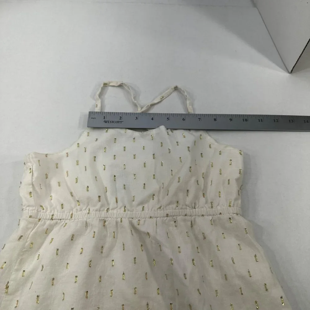 Old Navy Girls Size Medium 8 Dress Hi Low Cross Straps Back Lined Beige Preowned